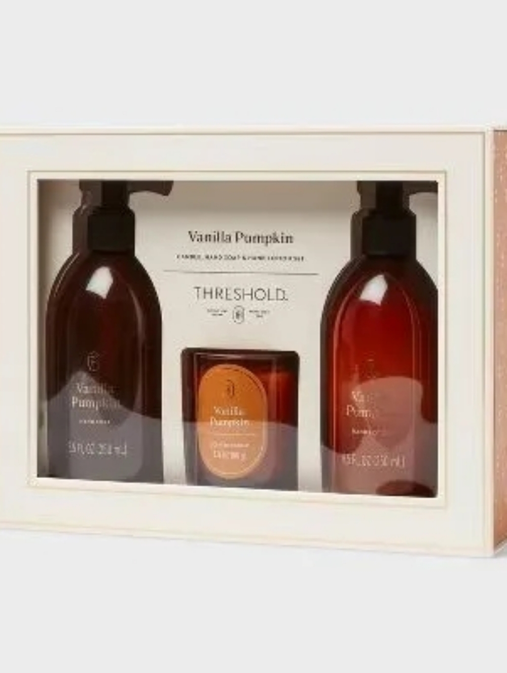 Gift Set with Warm Cider Cinnamon Candle, Hand Soap and Hand Lotion